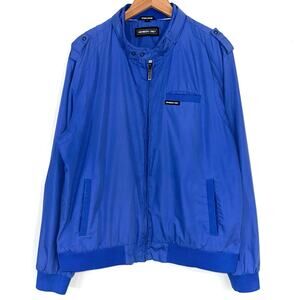 Vintage 90s Members Only Men’s Blue Iconic Racer Jacket Size XL